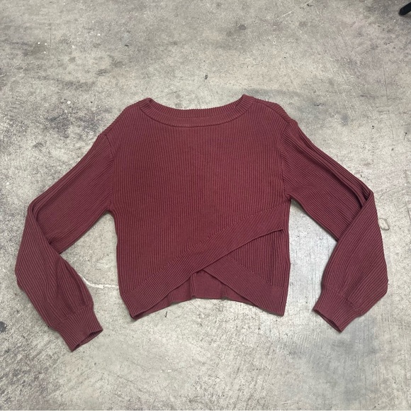 LULULEMON Women's Ribbed Sweater - Burgundy SZ2 - Picture 1 of 5